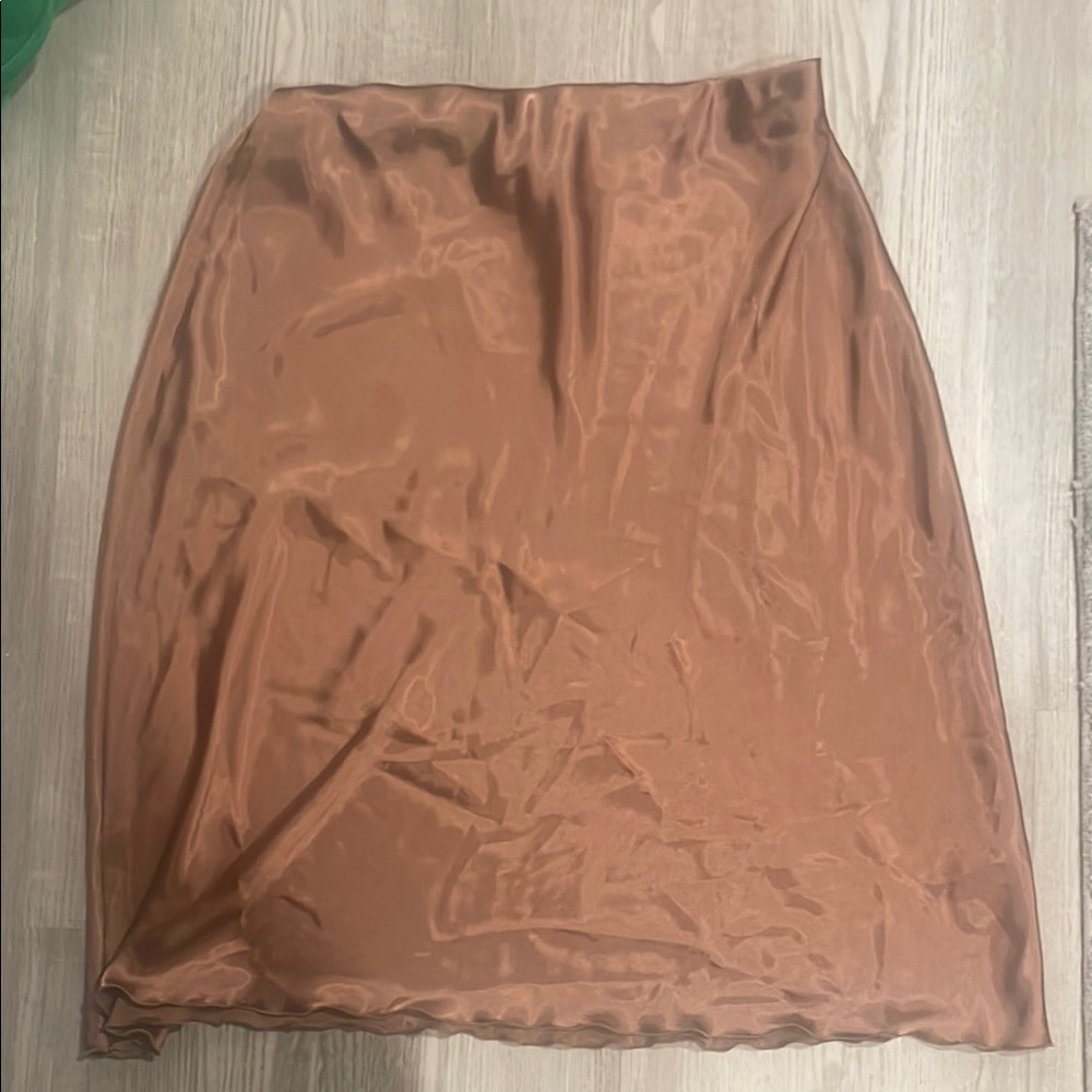 Elegant Gold Satin Skirt